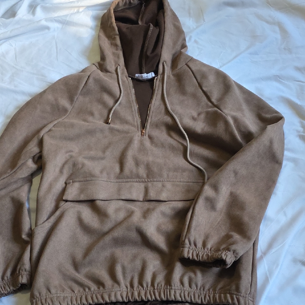 Macaron Brown Suede Jacket Medium - image 1